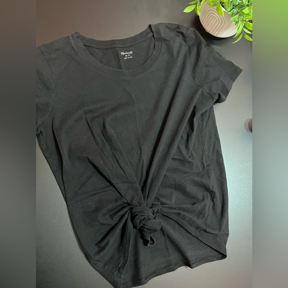 GUC Madewell Tie knot Tee, Black, Size Small